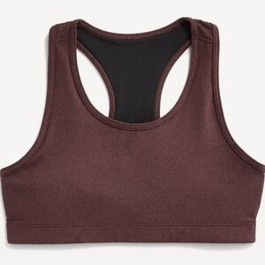 PowerPress Racerback Sports Bra for Girls. Color: Maroon